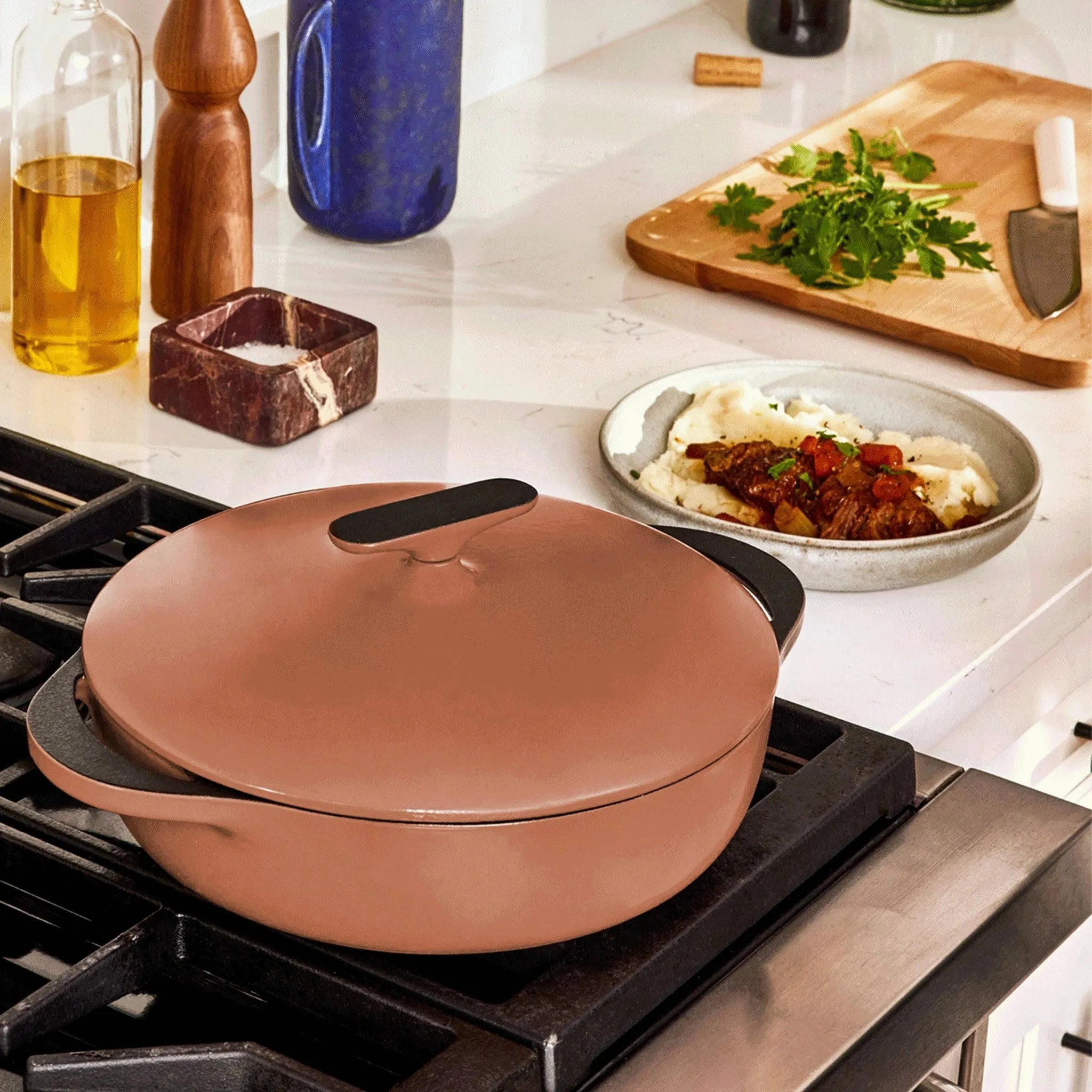 Caraway Home 3.5qt Enameled Cast Iron Braiser with Lid