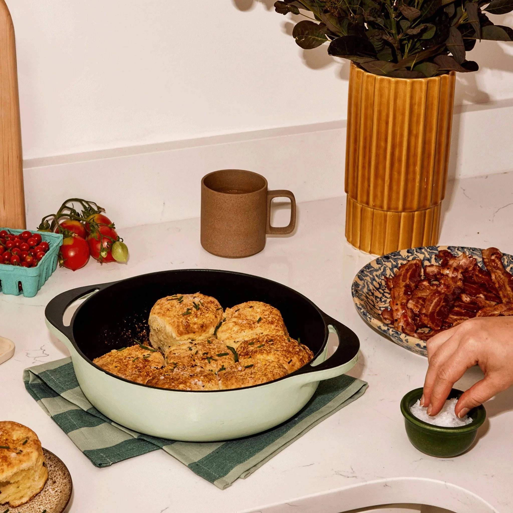 Caraway Home 3.5qt Enameled Cast Iron Braiser with Lid