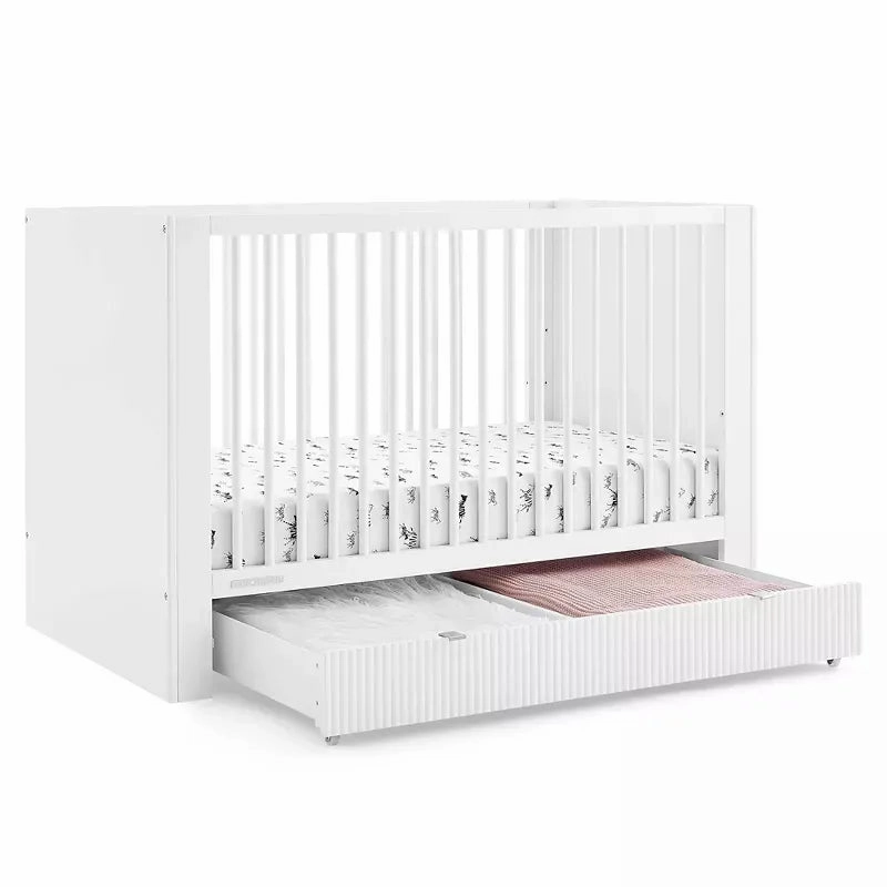 Cassie 4-in-1 Convertible Crib with Underdrawer - Bianca White