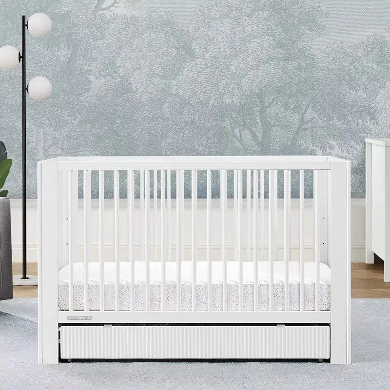Cassie 4-in-1 Convertible Crib with Underdrawer - Bianca White