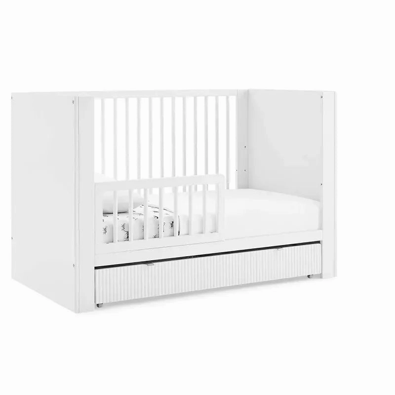 Cassie 4-in-1 Convertible Crib with Underdrawer - Bianca White