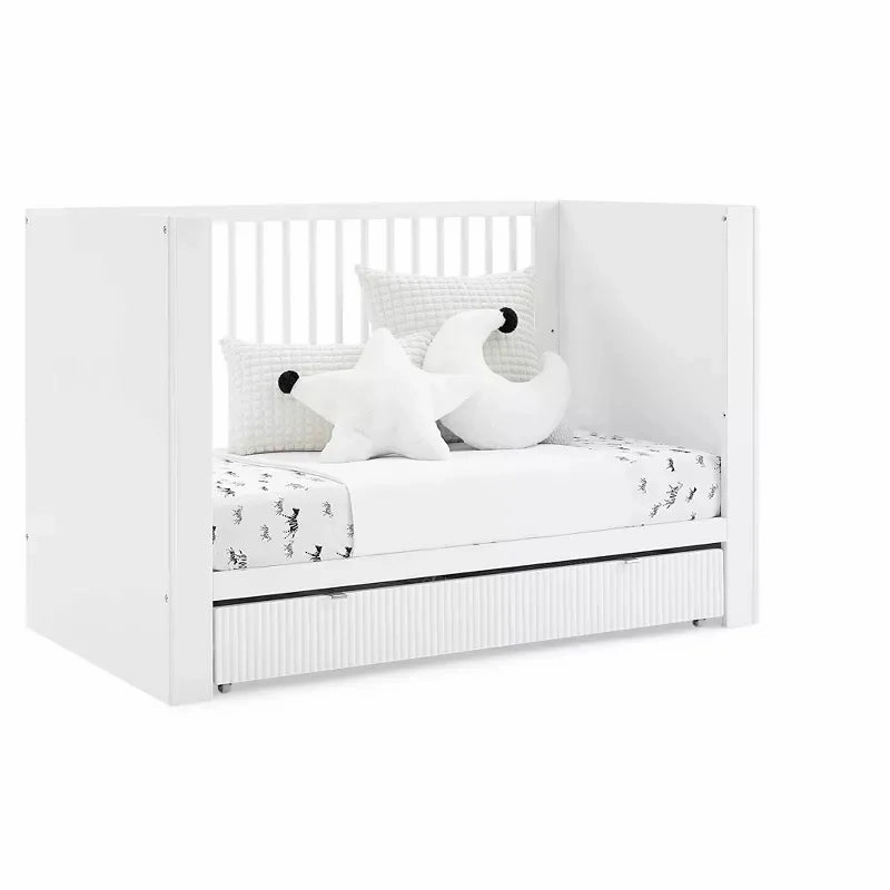 Cassie 4-in-1 Convertible Crib with Underdrawer - Bianca White