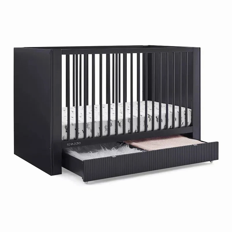 Cassie 4-in-1 Convertible Crib with Underdrawer - Midnight Gray