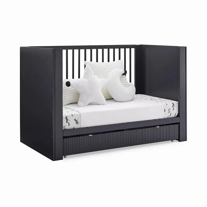 Cassie 4-in-1 Convertible Crib with Underdrawer - Midnight Gray