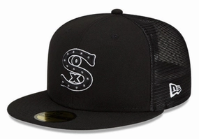 Chicago White Sox New Era Black 2023 Batting Practice Trucker 59FIFTY Fitted Hat