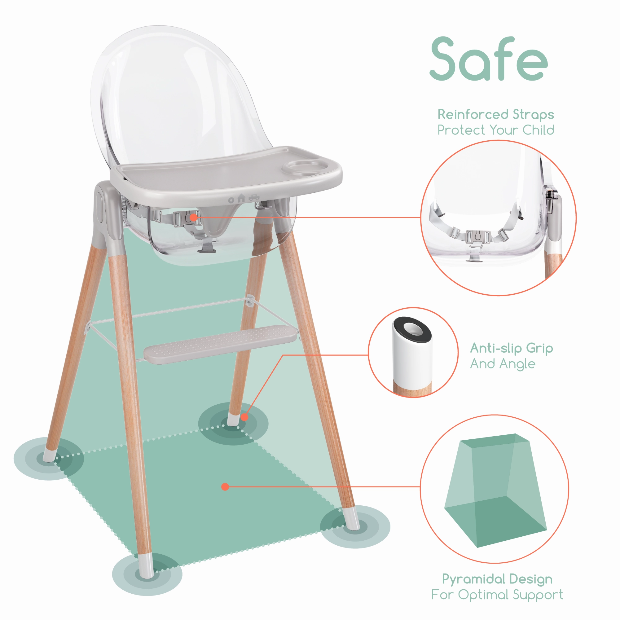 Children of Design 6 in 1 Classic High Chair