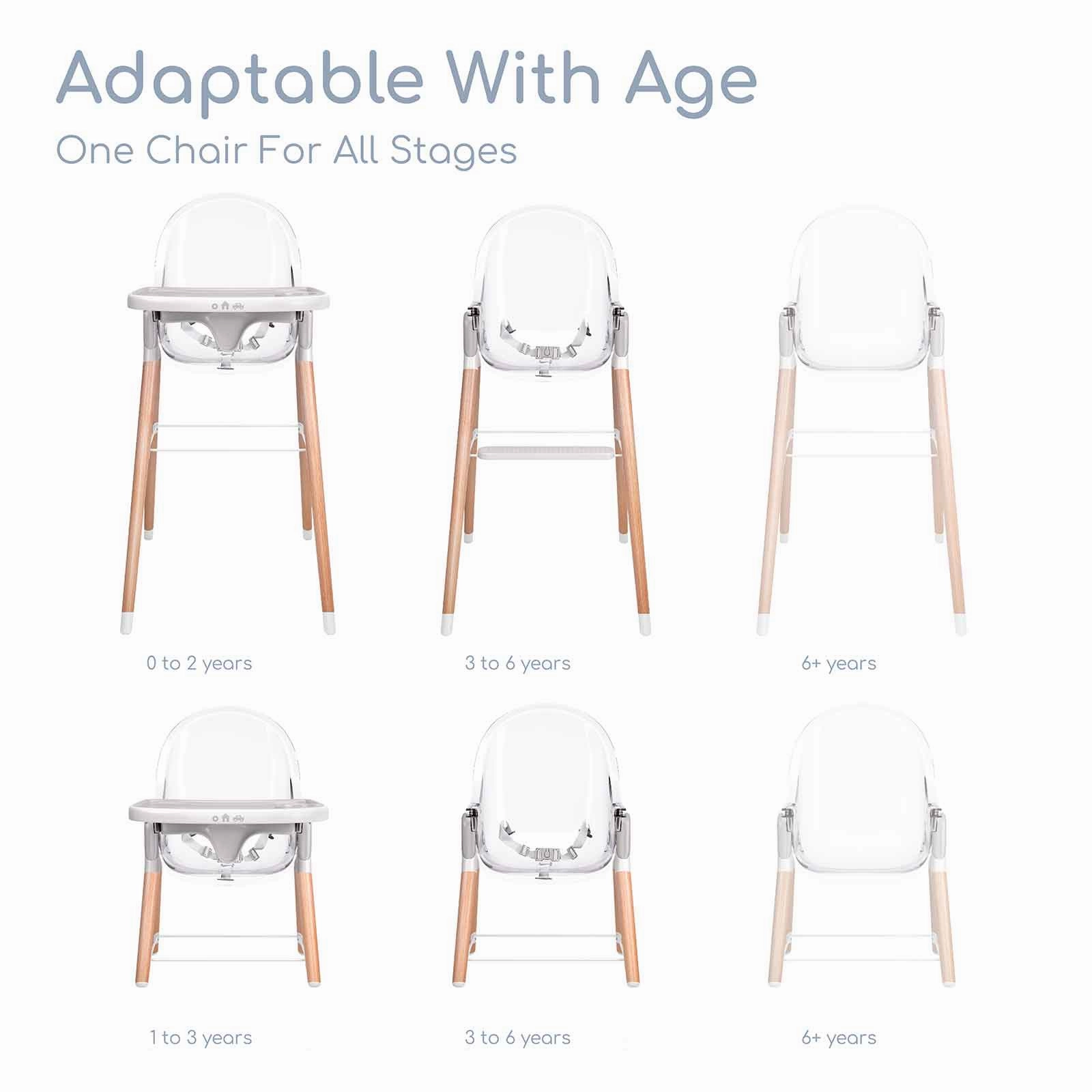 Children of Design 6 in 1 Classic High Chair With Cushion