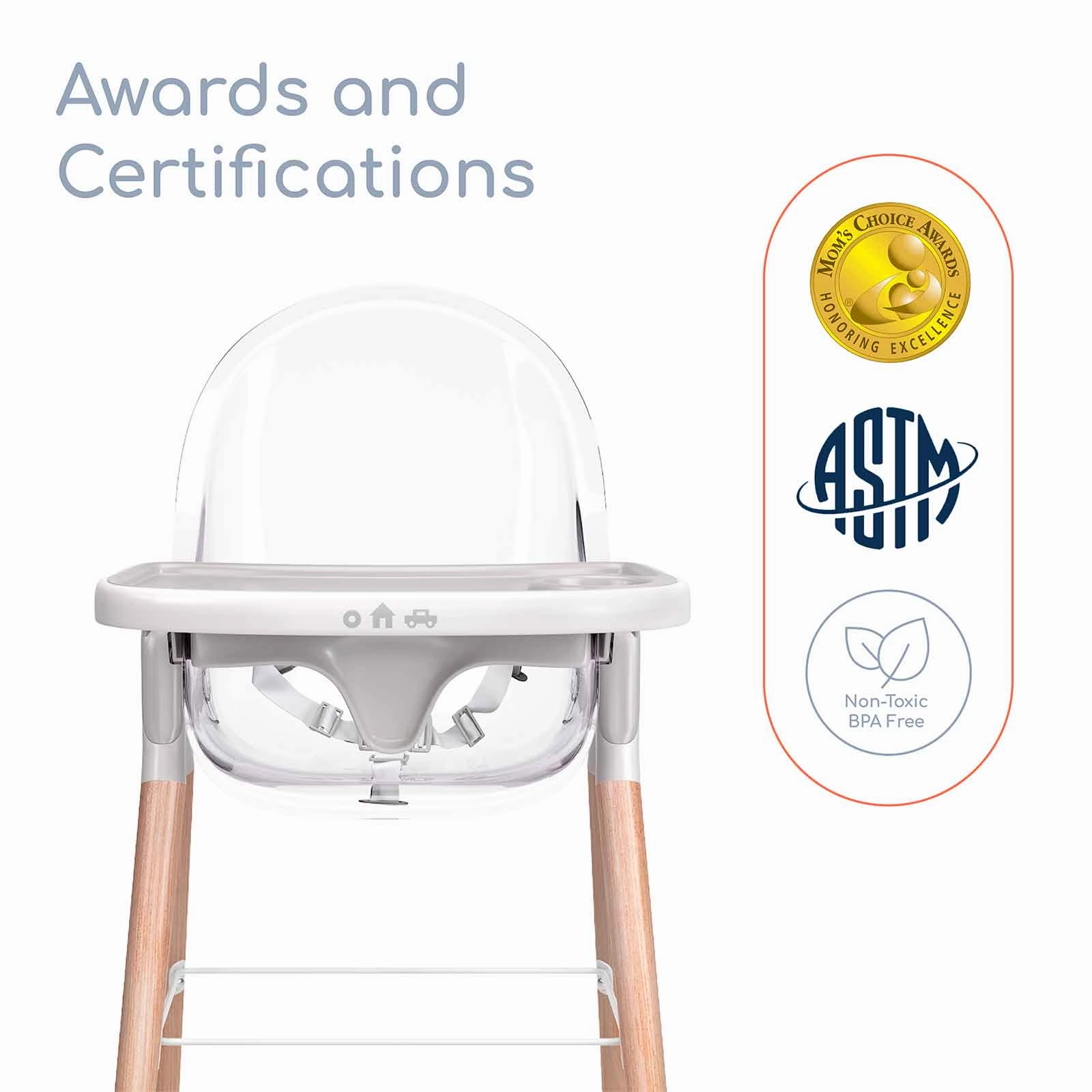 Children of Design 6 in 1 Classic High Chair With Cushion
