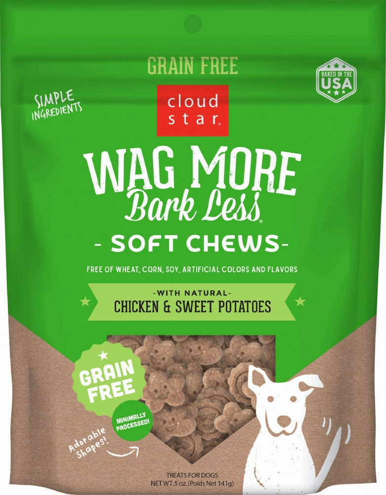 Cloud Star Wag More Bark Less Soft and Chewy Grain Free Chicken and Sweet Potatoes Dog Treats
