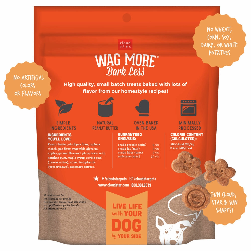 Cloud Star Wag More Bark Less Soft and Chewy Grain Free Peanut Butter and Apples Dog Treats