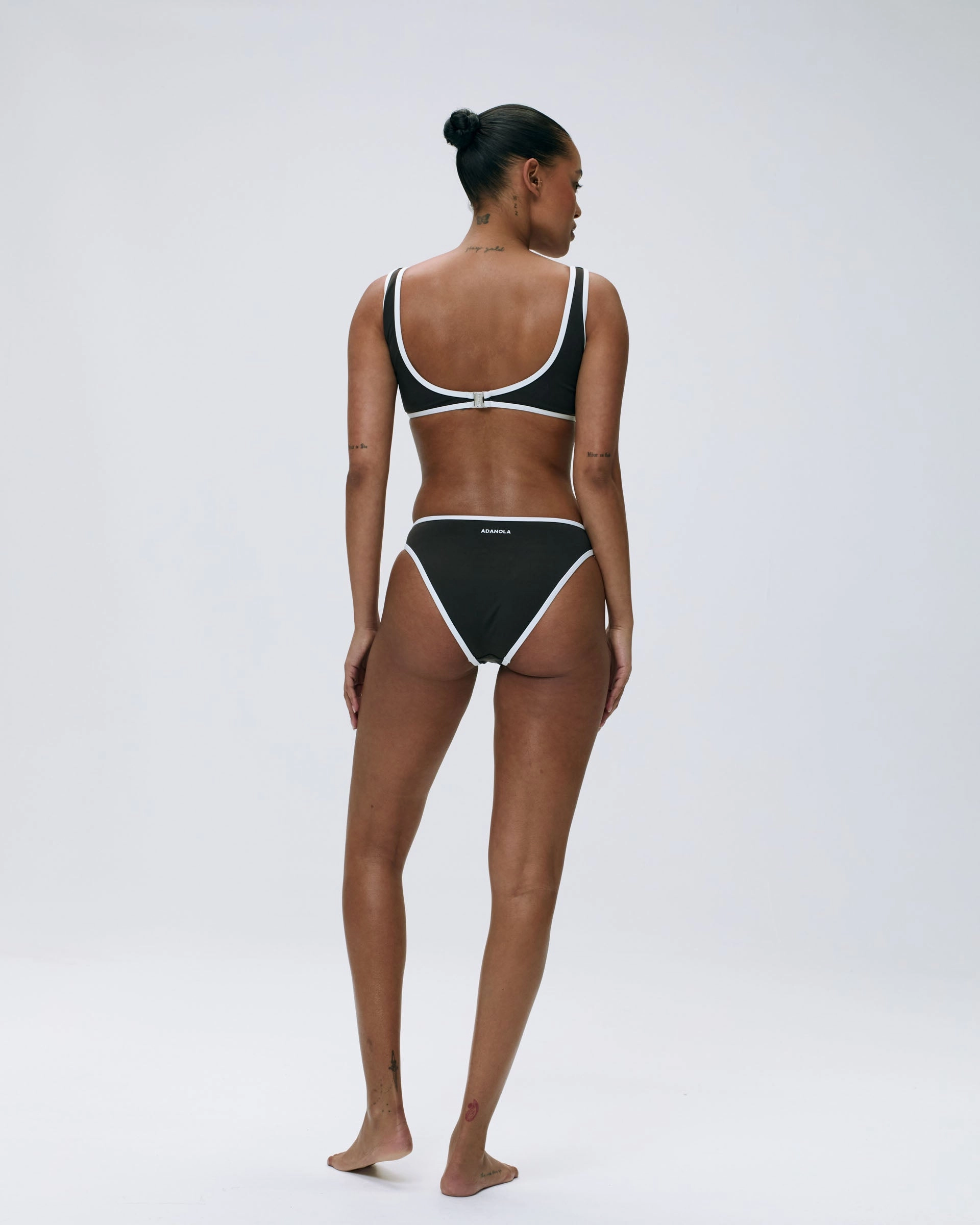 Contrast Scoop Bikini Top - Coffee Bean/Marshmallow White