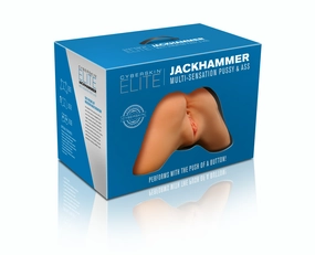 CyberSkin® Elite Jackhammer Multi-Sensation Pussy & Ass, Light