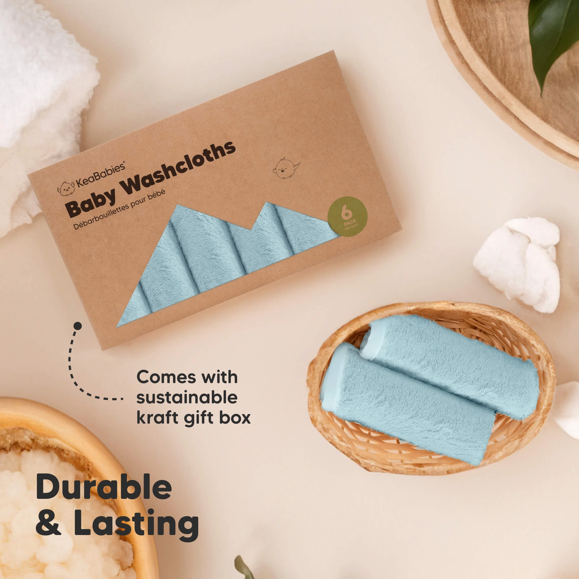 Deluxe Baby Washcloths (Aegean Blue)