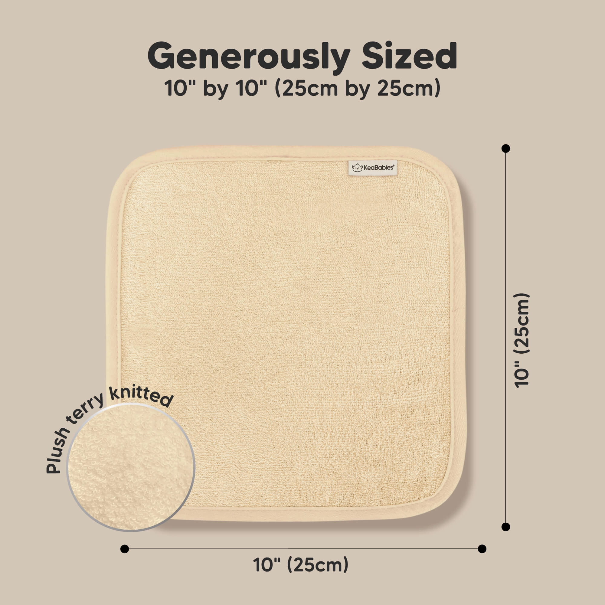 Deluxe Baby Washcloths (Khaki)