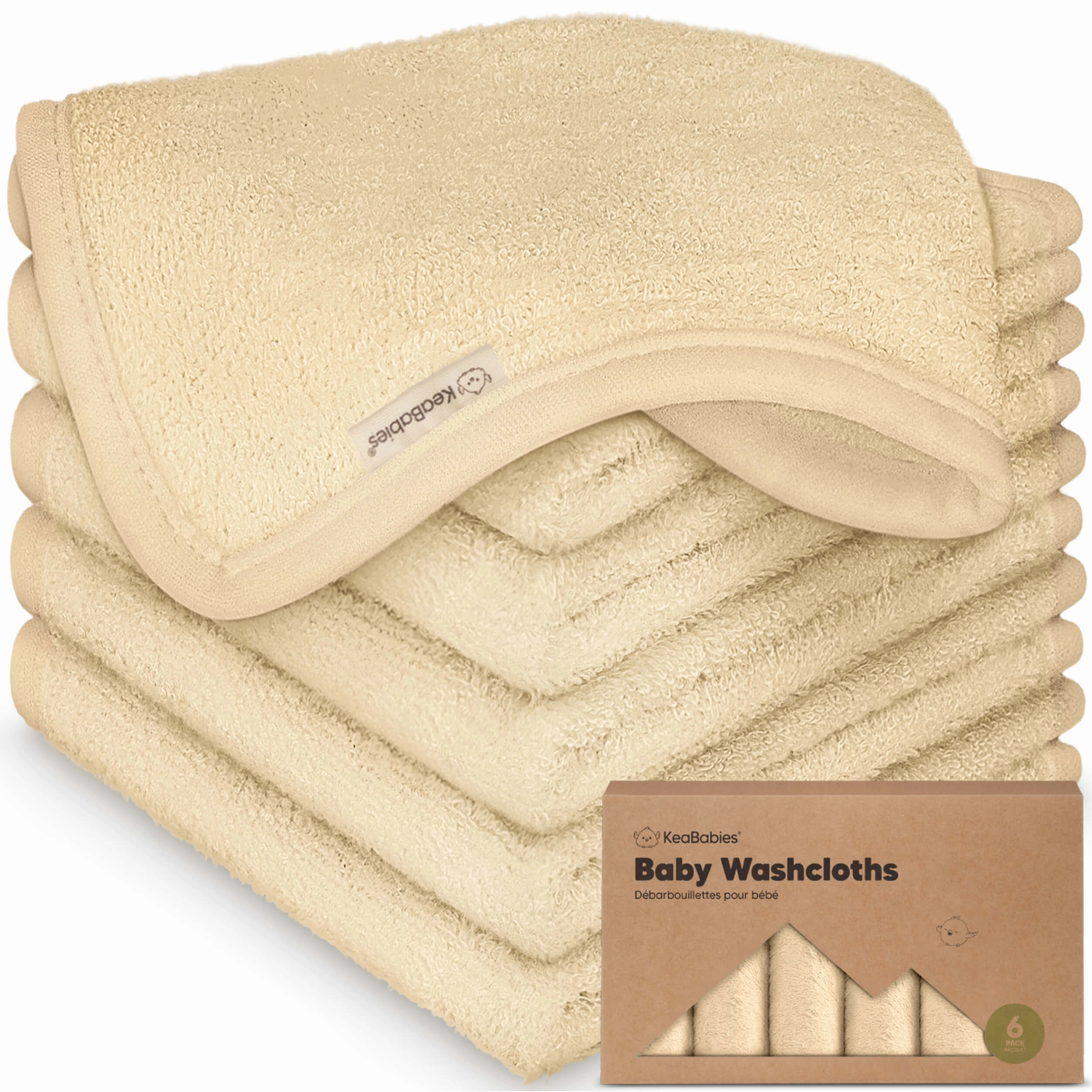 Deluxe Baby Washcloths (Khaki)