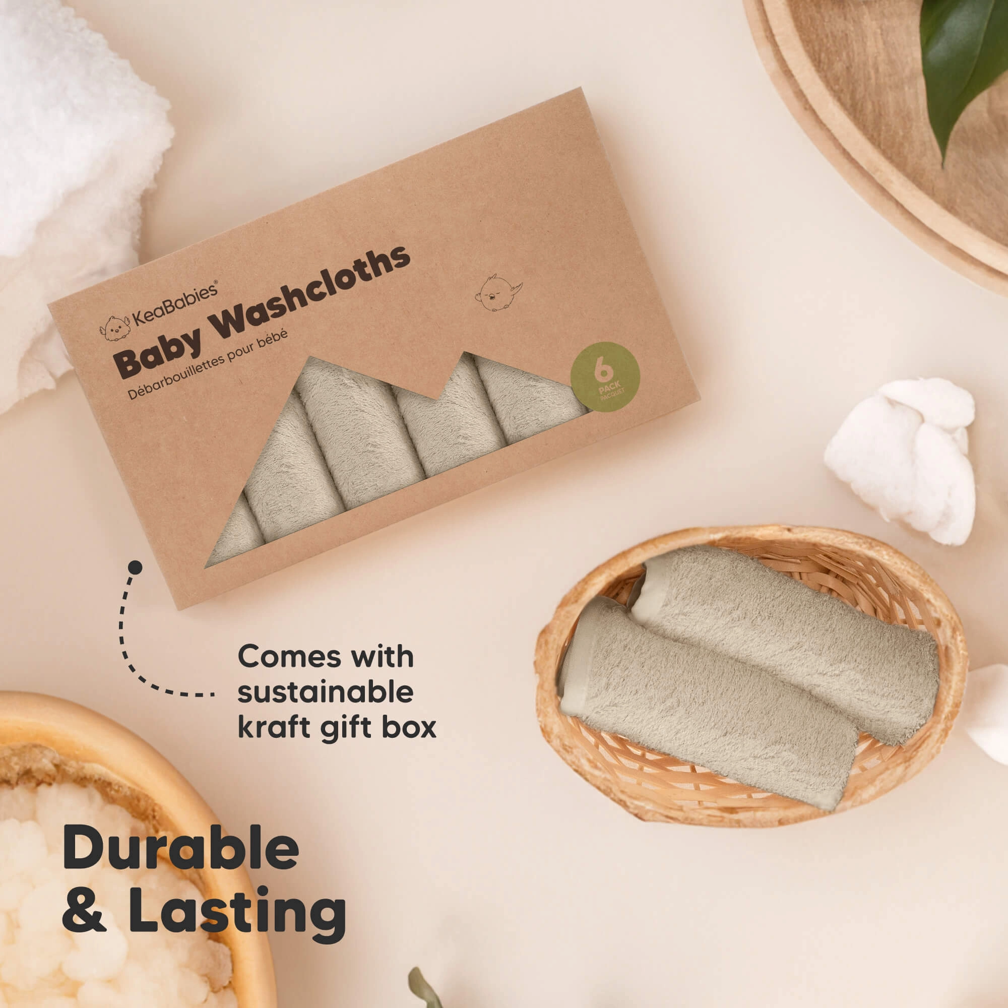 Deluxe Baby Washcloths (Toast)