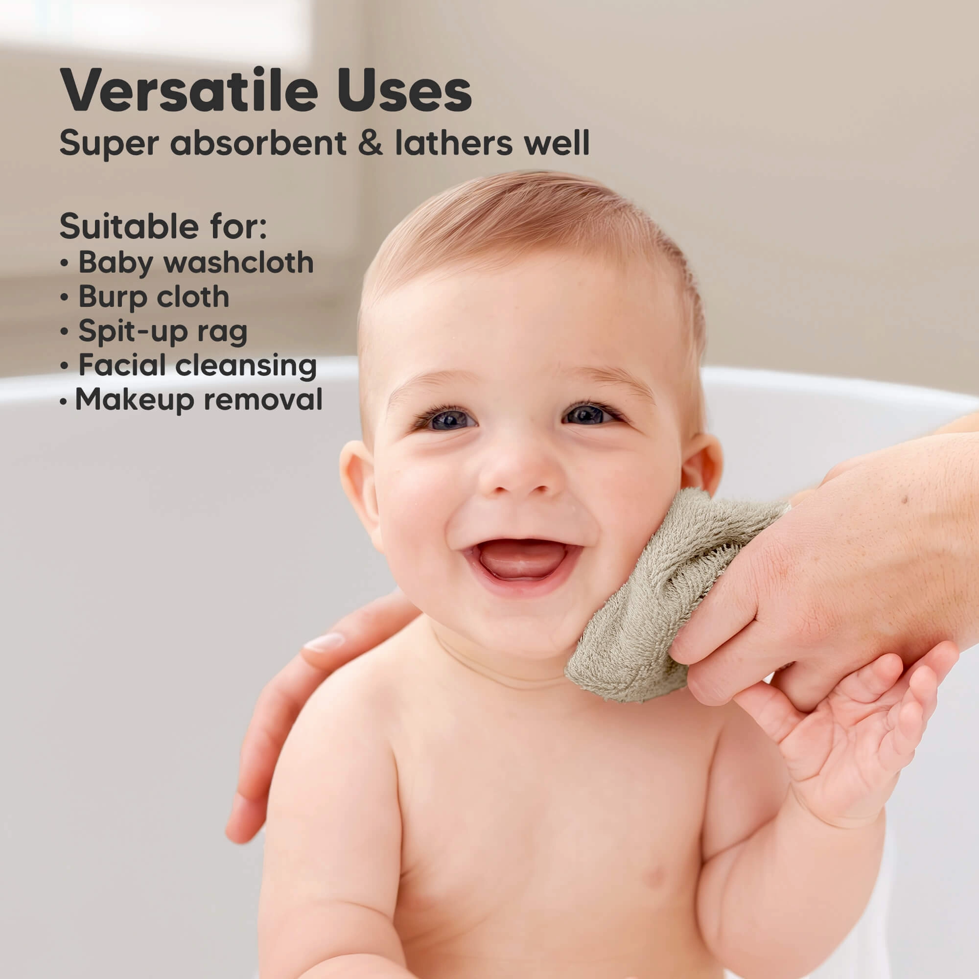 Deluxe Baby Washcloths (Toast)