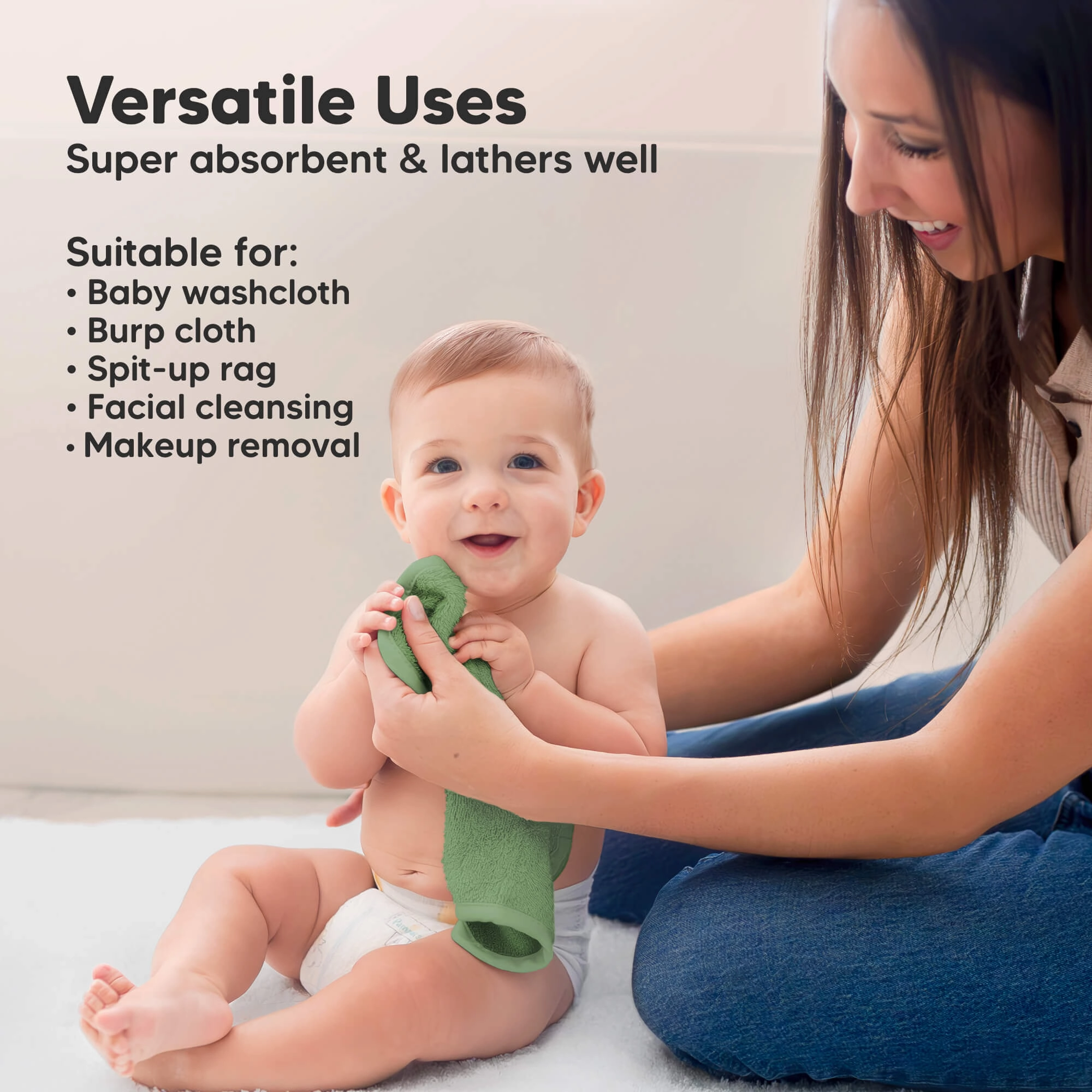 Deluxe Baby Washcloths (Verde)