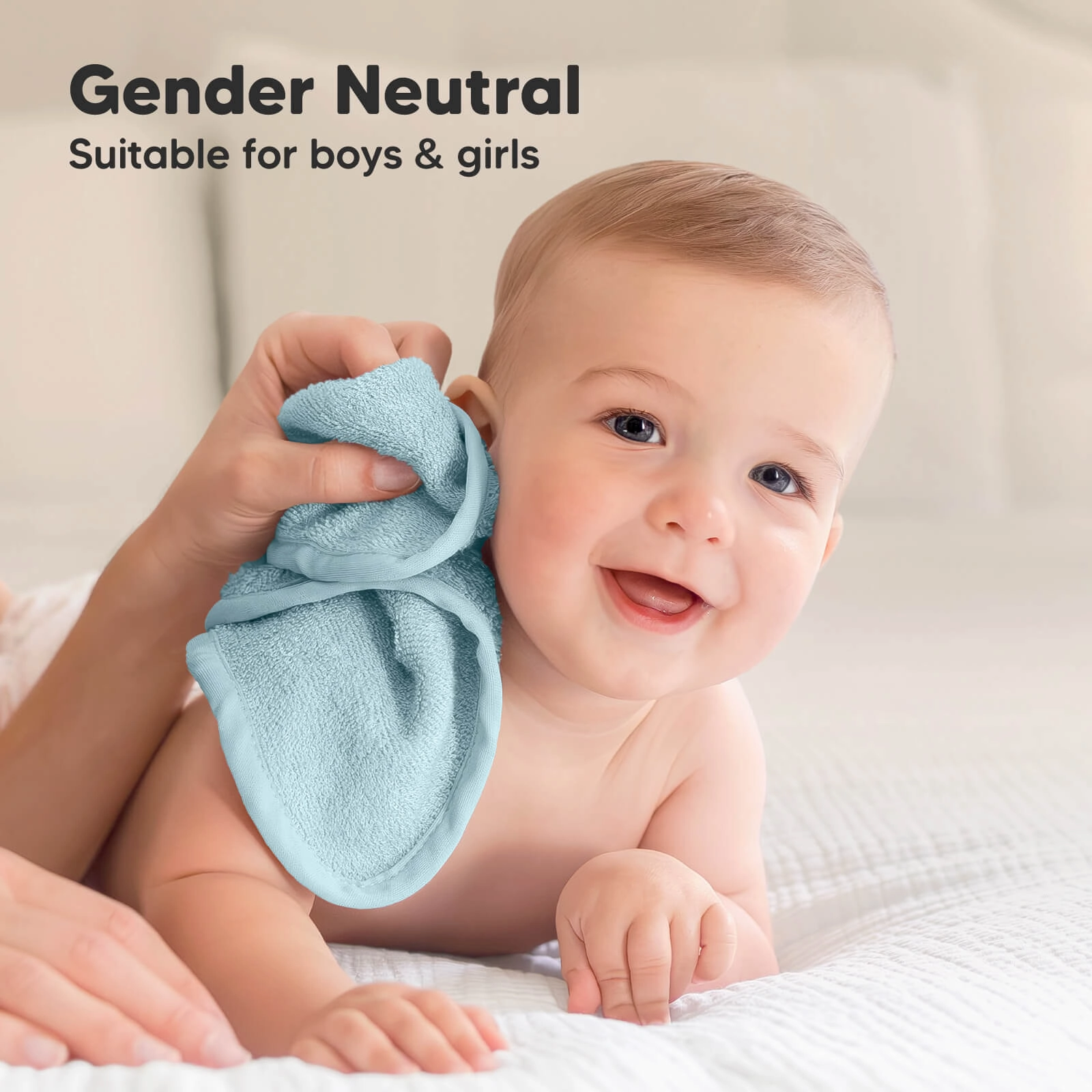 Deluxe Baby Washcloths (White/Sky)