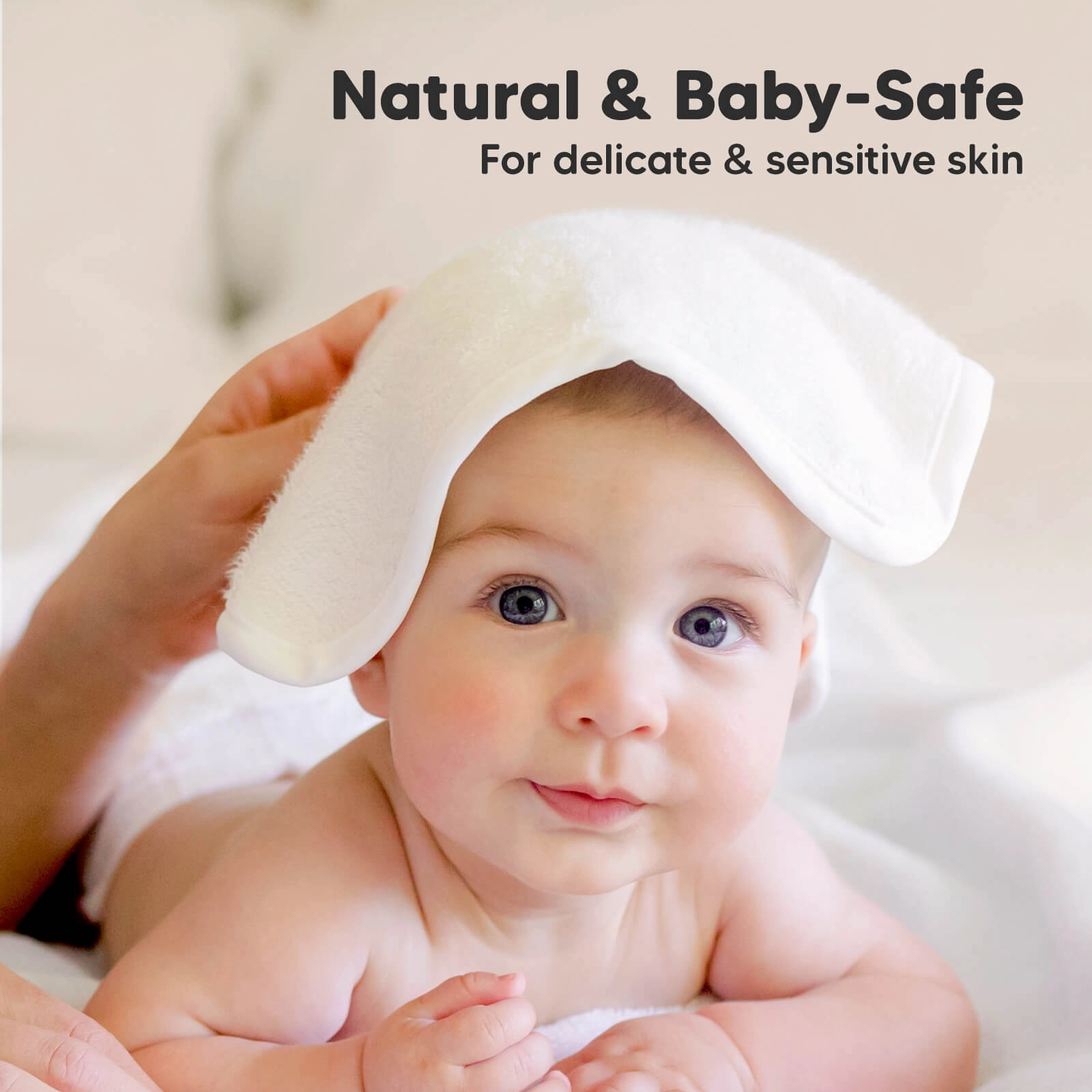 Deluxe Baby Washcloths (White/Sky)