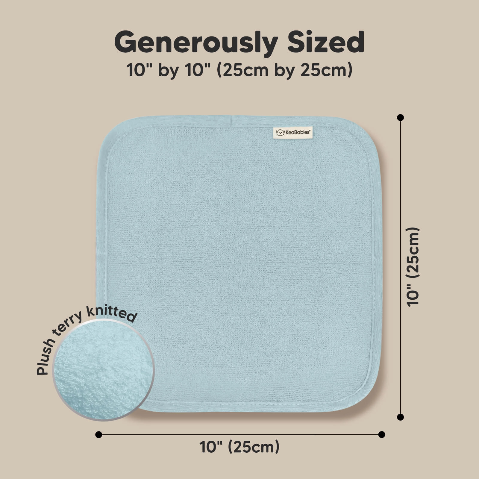 Deluxe Baby Washcloths (White/Sky)