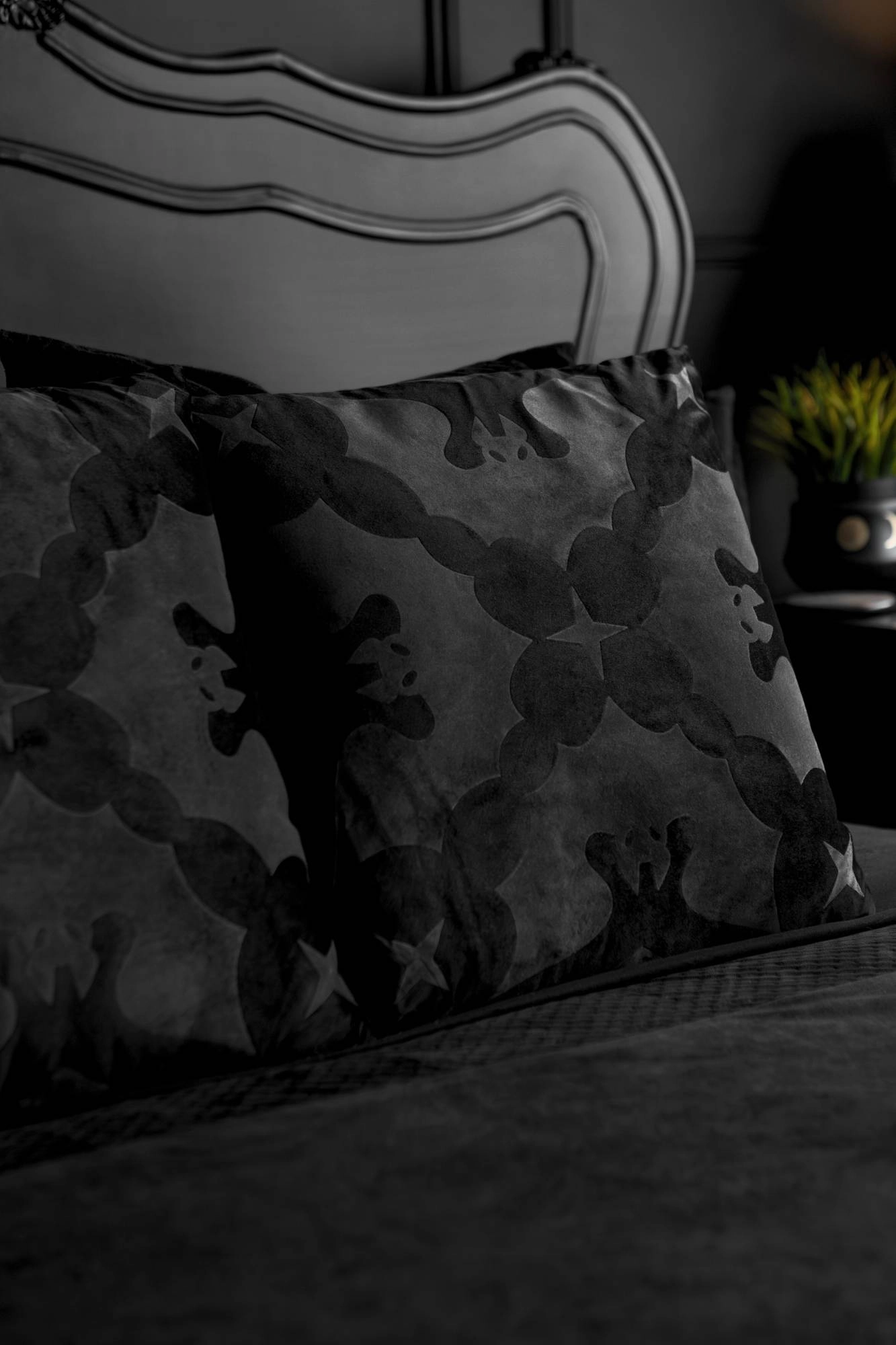 Dusk Velvet Flocked Cushion