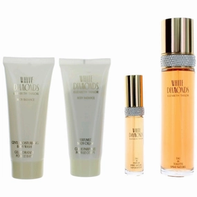 Elizabeth Taylor Women's Personal Care Gift Set - White Diamonds Blue Box, 4 Piece