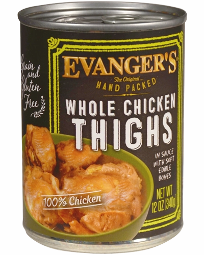 Evangers Super Premium Hand-Packed Whole Chicken Thighs Canned Dog Food