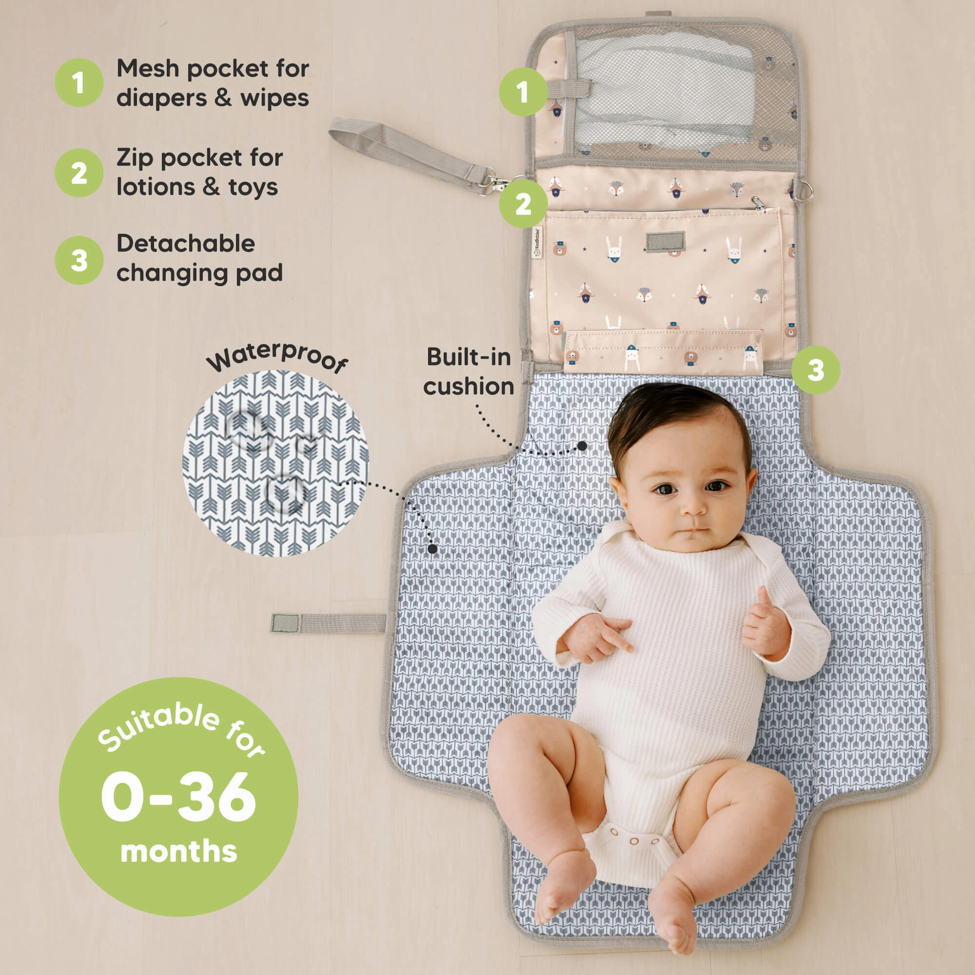 Ezee Diaper Changing Pad (Wild Patrol)