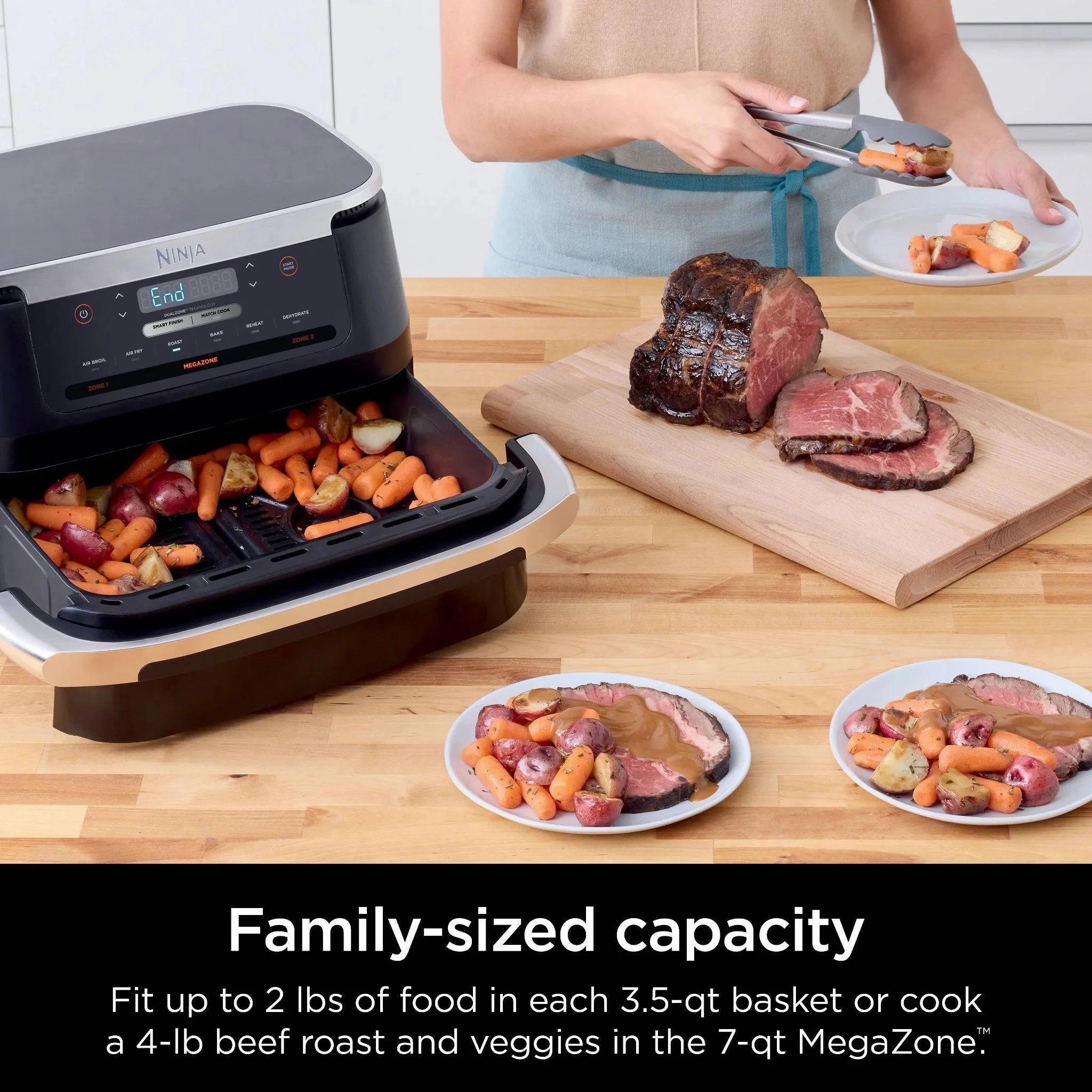Foodi DualZone FlexBasket Air Fryer with 7-qt MegaZone DZ071