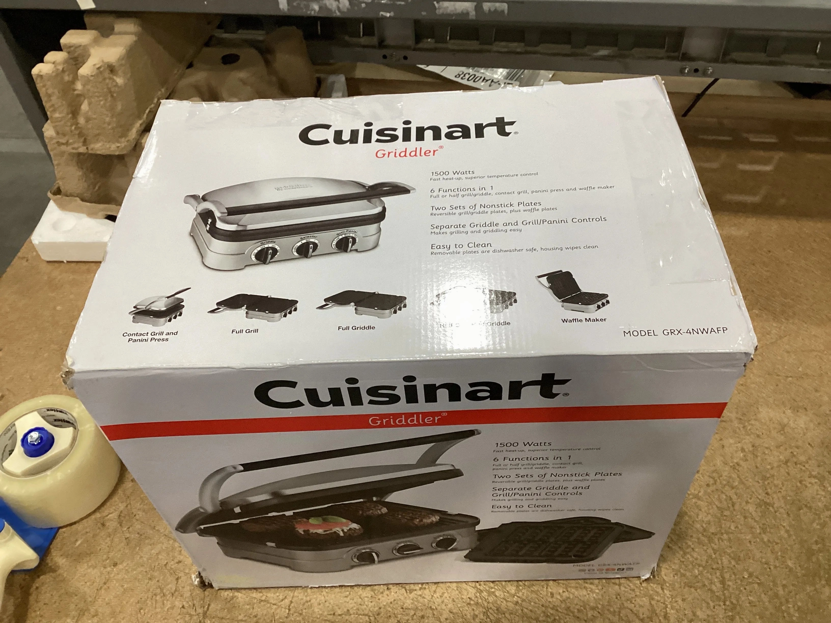 Griddle with Nonstick Waffle Maker Plates- Stainless Steel Finish
