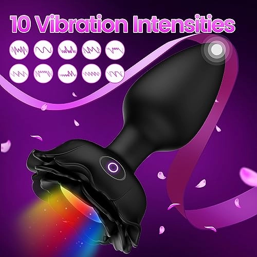 LED Vibrating Butt Plug with 10 Colors & Vibration Settings