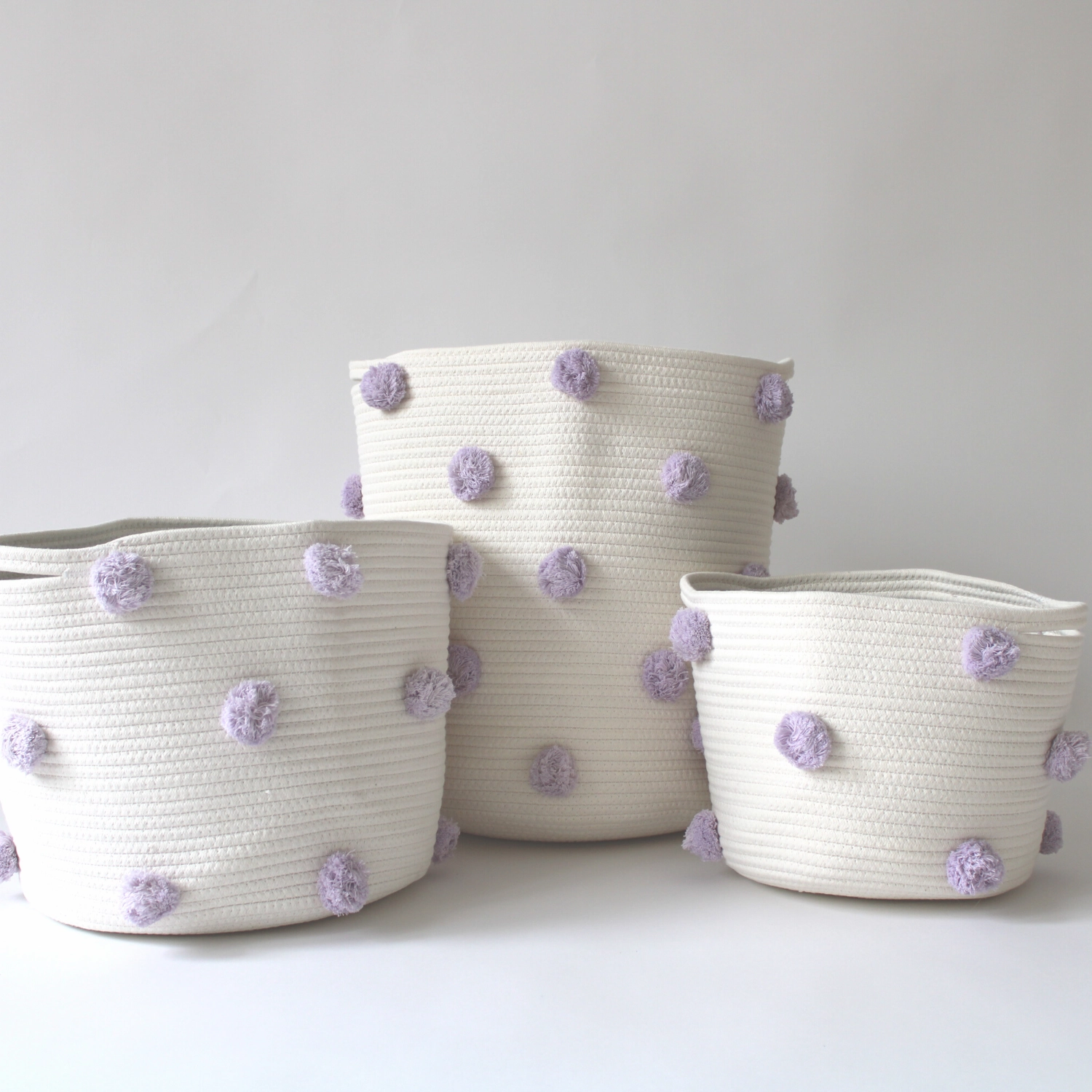 Lilac Pom Basket - Medium