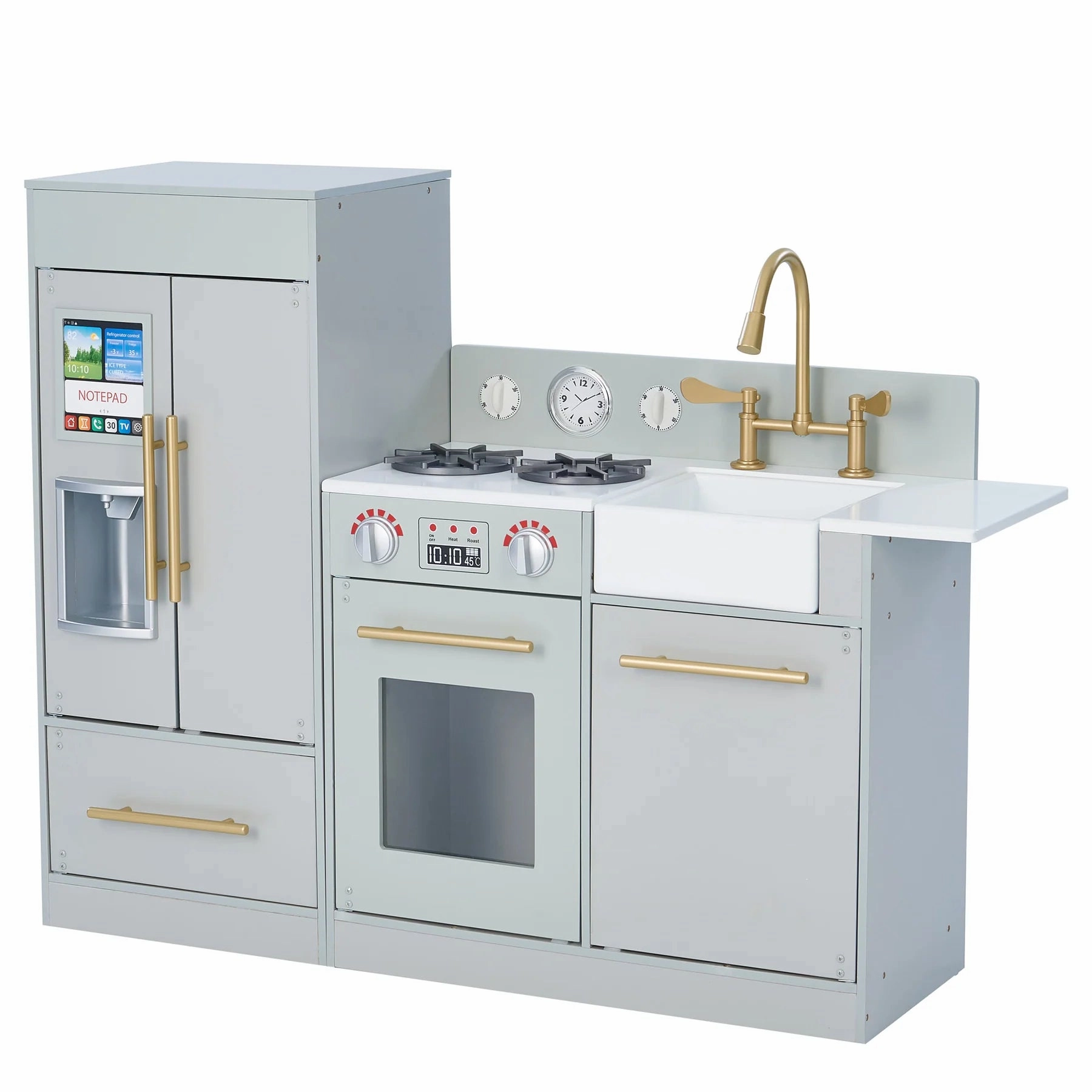 Little Chef Charlotte Modern Play Kitchen - Silver Gray/Gold