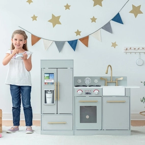 Little Chef Charlotte Modern Play Kitchen - Silver Gray/Gold