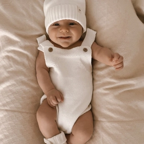 Luca Novelty Knit Romper - White