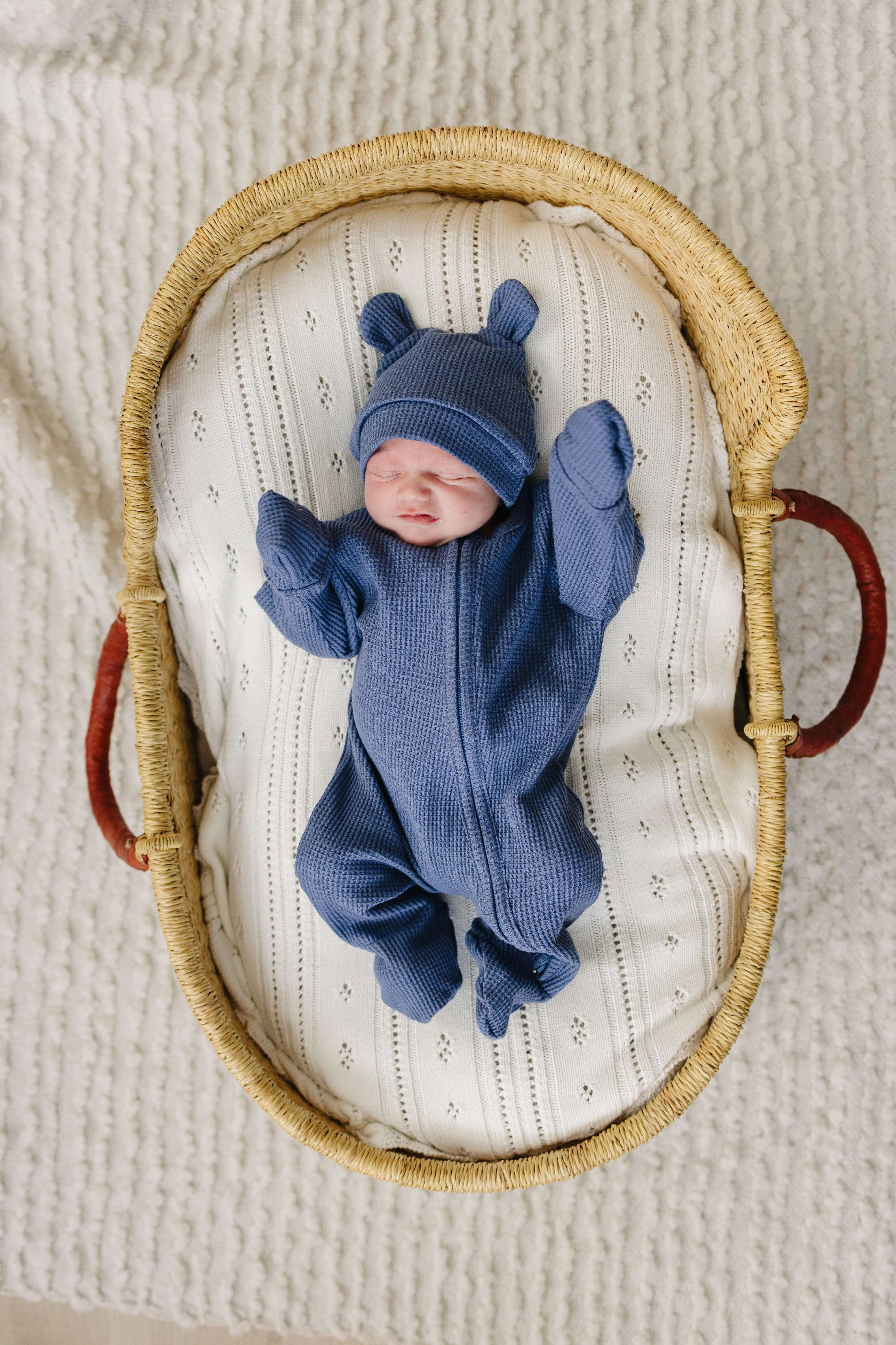 Luna   Luca Bear Waffle Set | Stormy Blue