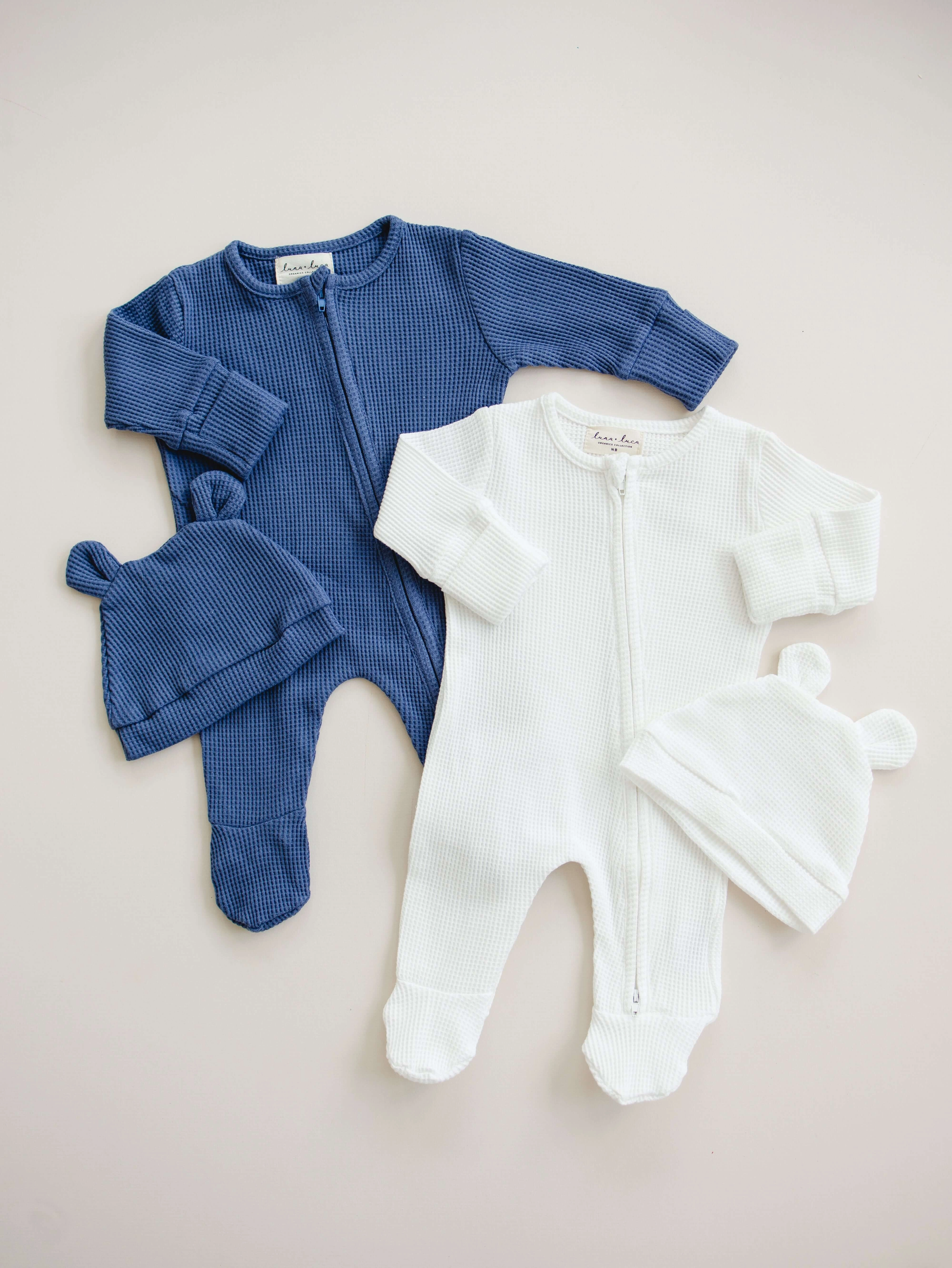 Luna   Luca Bear Waffle Set | Stormy Blue