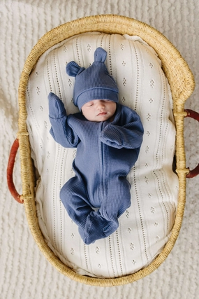 Luna   Luca Bear Waffle Set | Stormy Blue