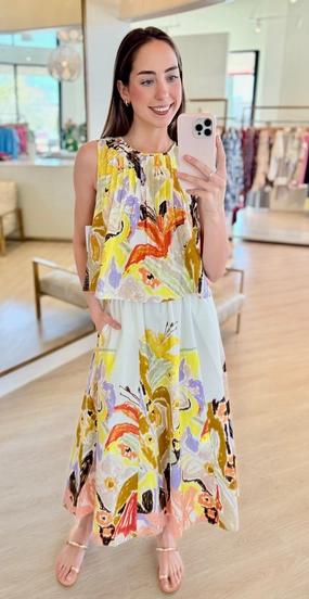 Ma391 Bouquet Midi Skirt