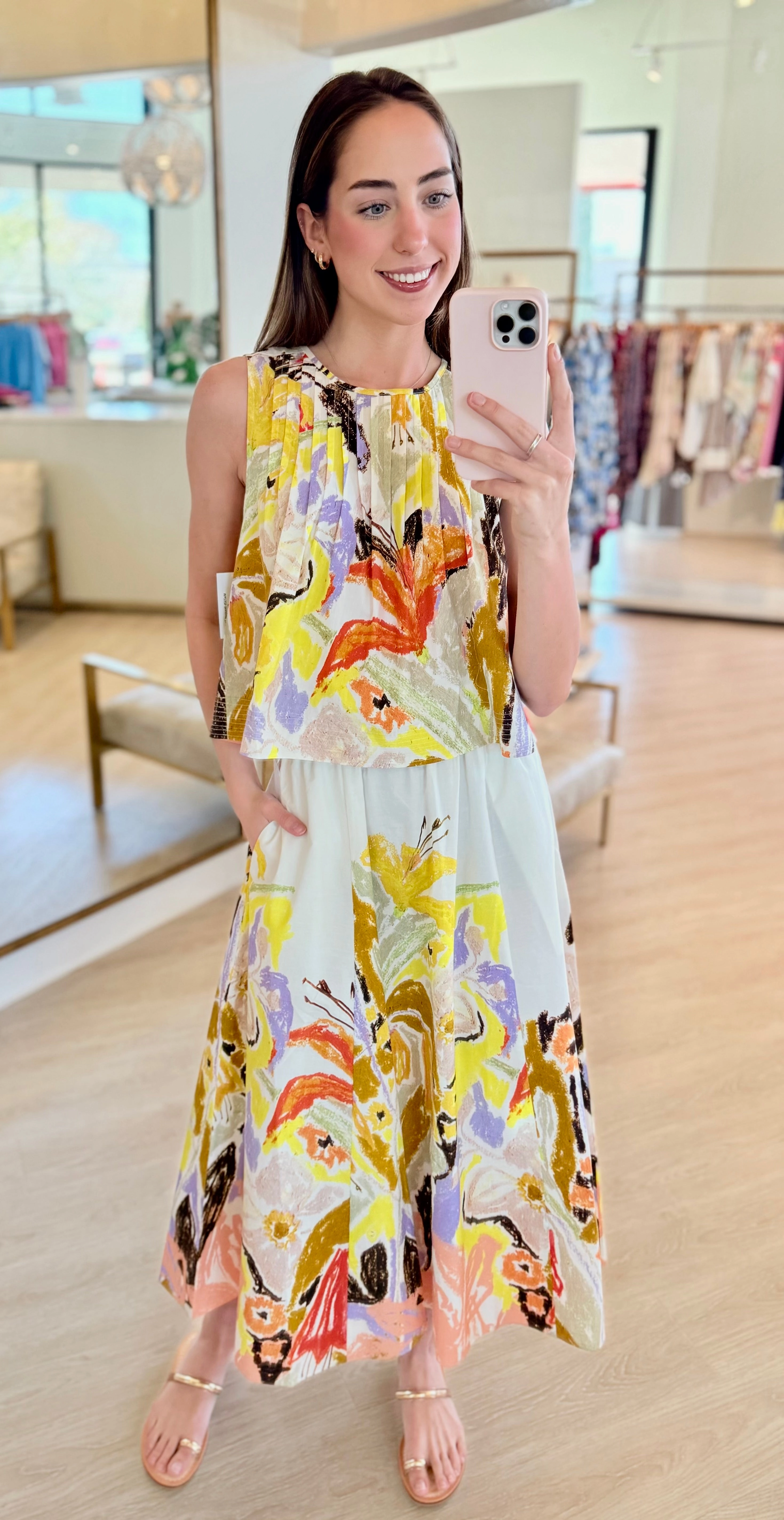 Ma391 Bouquet Midi Skirt