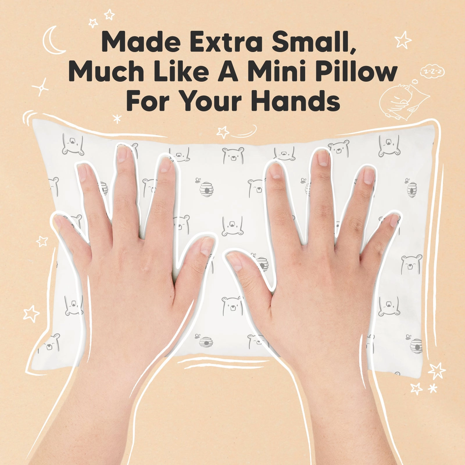 Mini Toddler Pillow With Pillowcase (Bumble Bear)