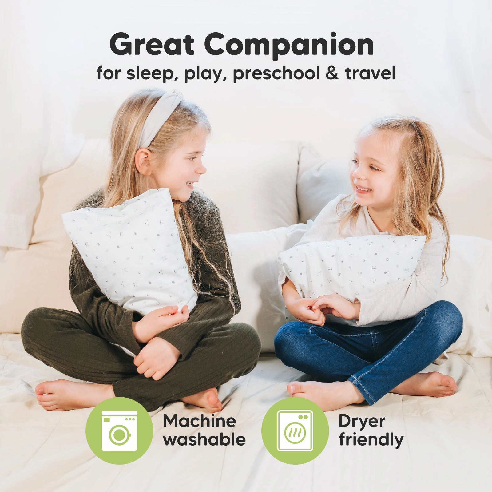 Mini Toddler Pillow With Pillowcase (Bumble Bear)