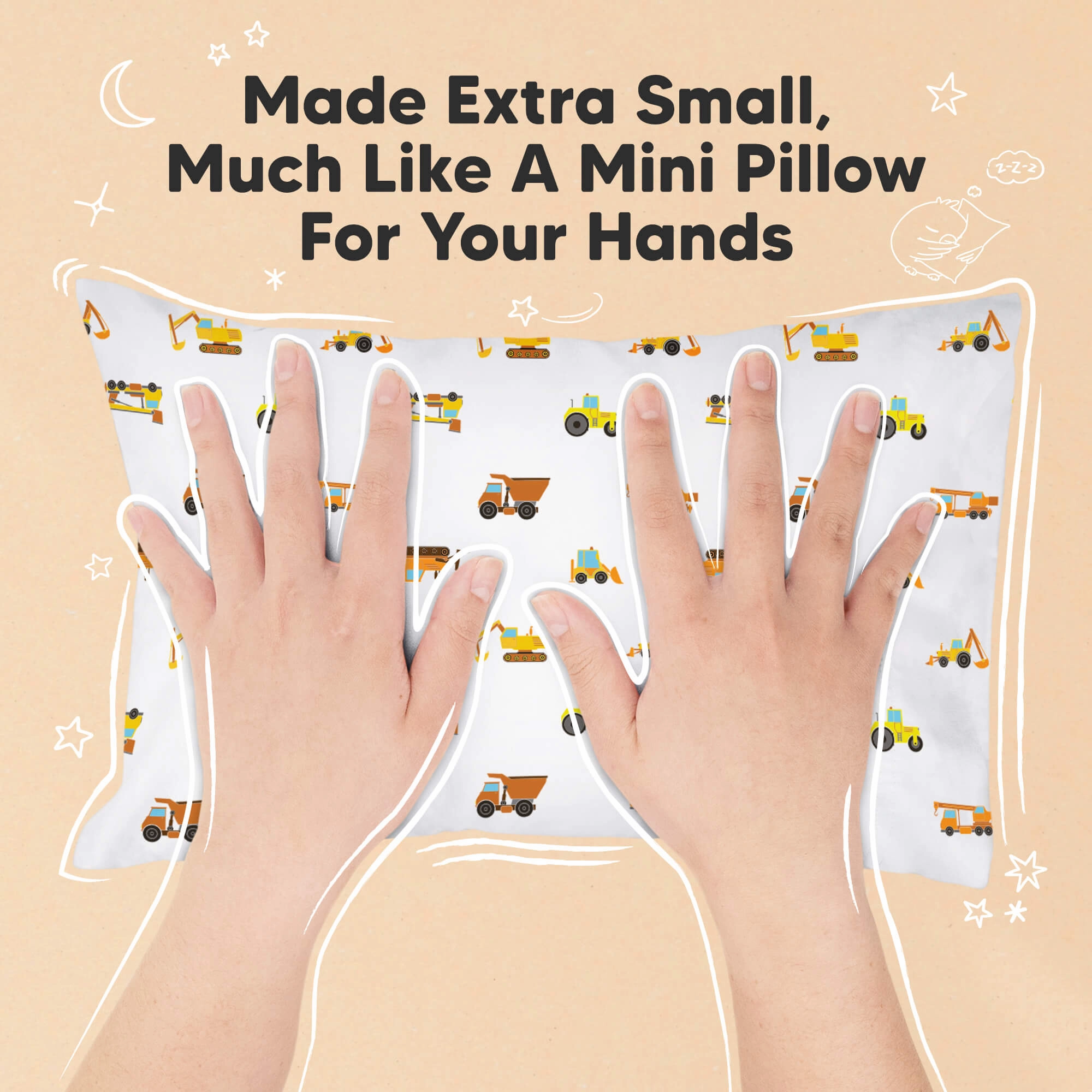 Mini Toddler Pillow With Pillowcase (Construction)