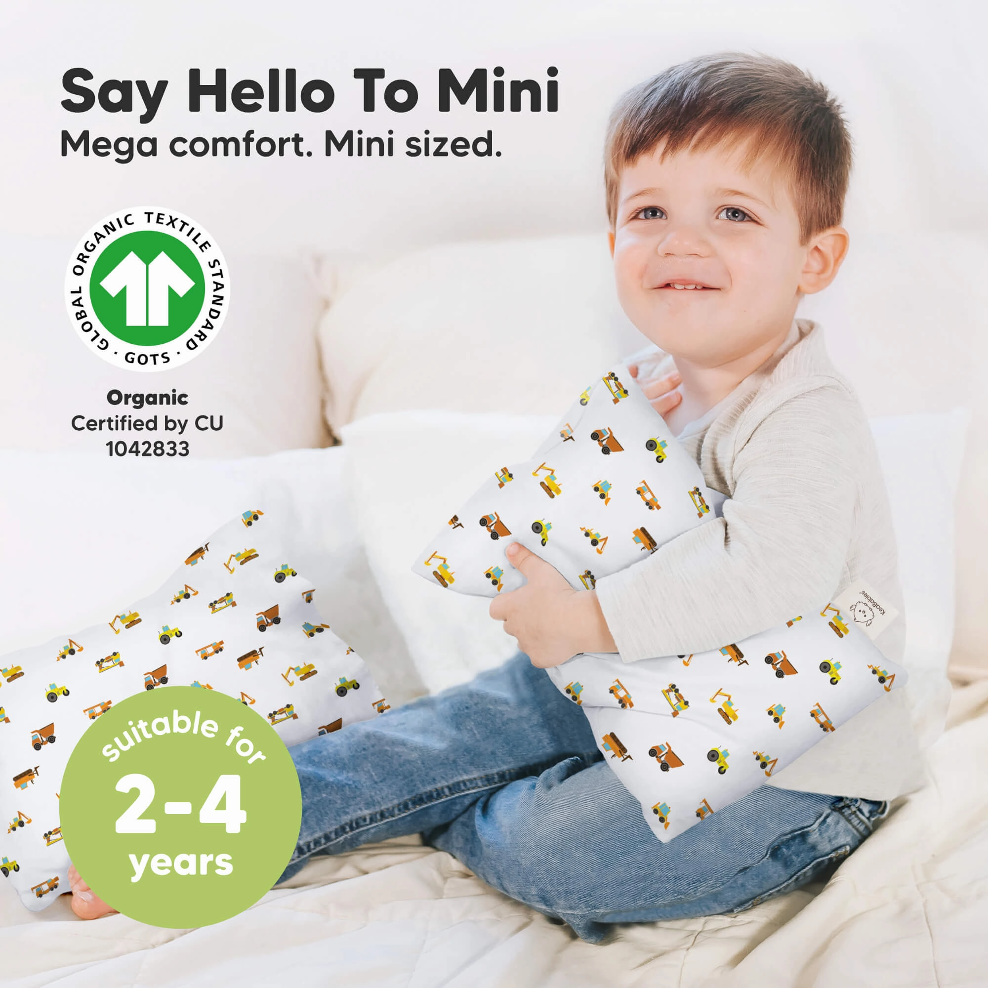 Mini Toddler Pillow With Pillowcase (Construction)