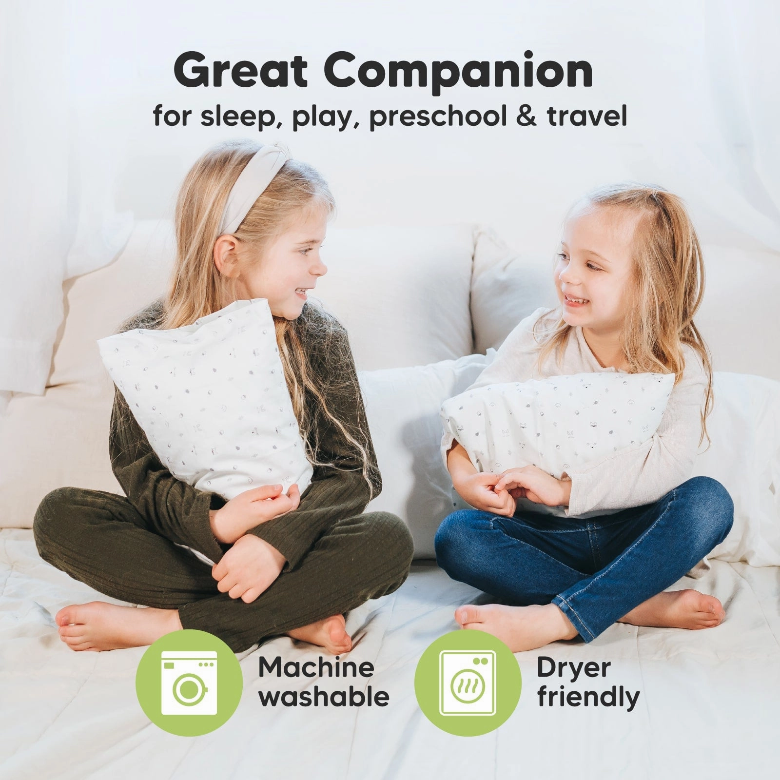 Mini Toddler Pillow With Pillowcase (Flora Vale)