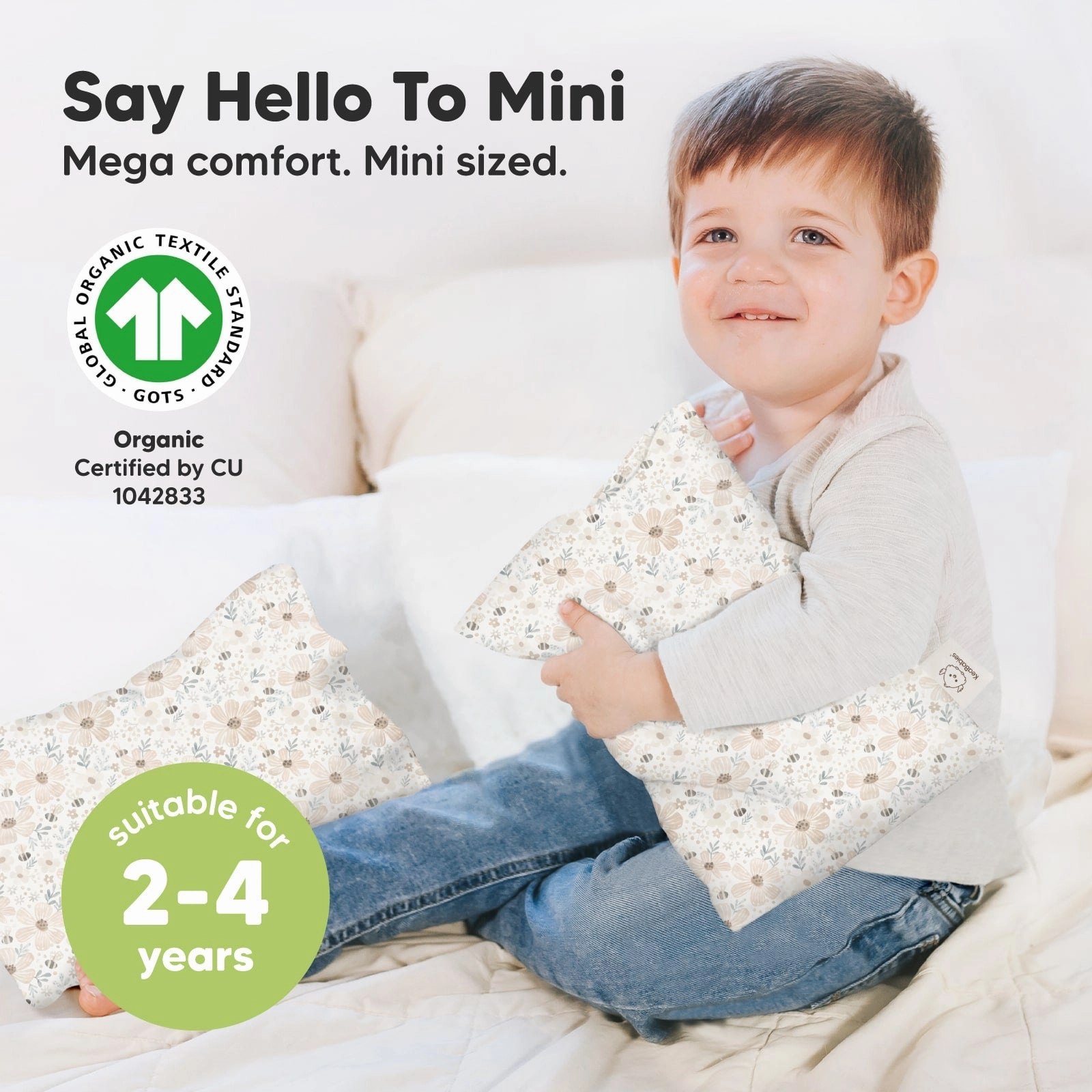Mini Toddler Pillow With Pillowcase (Flora Vale)