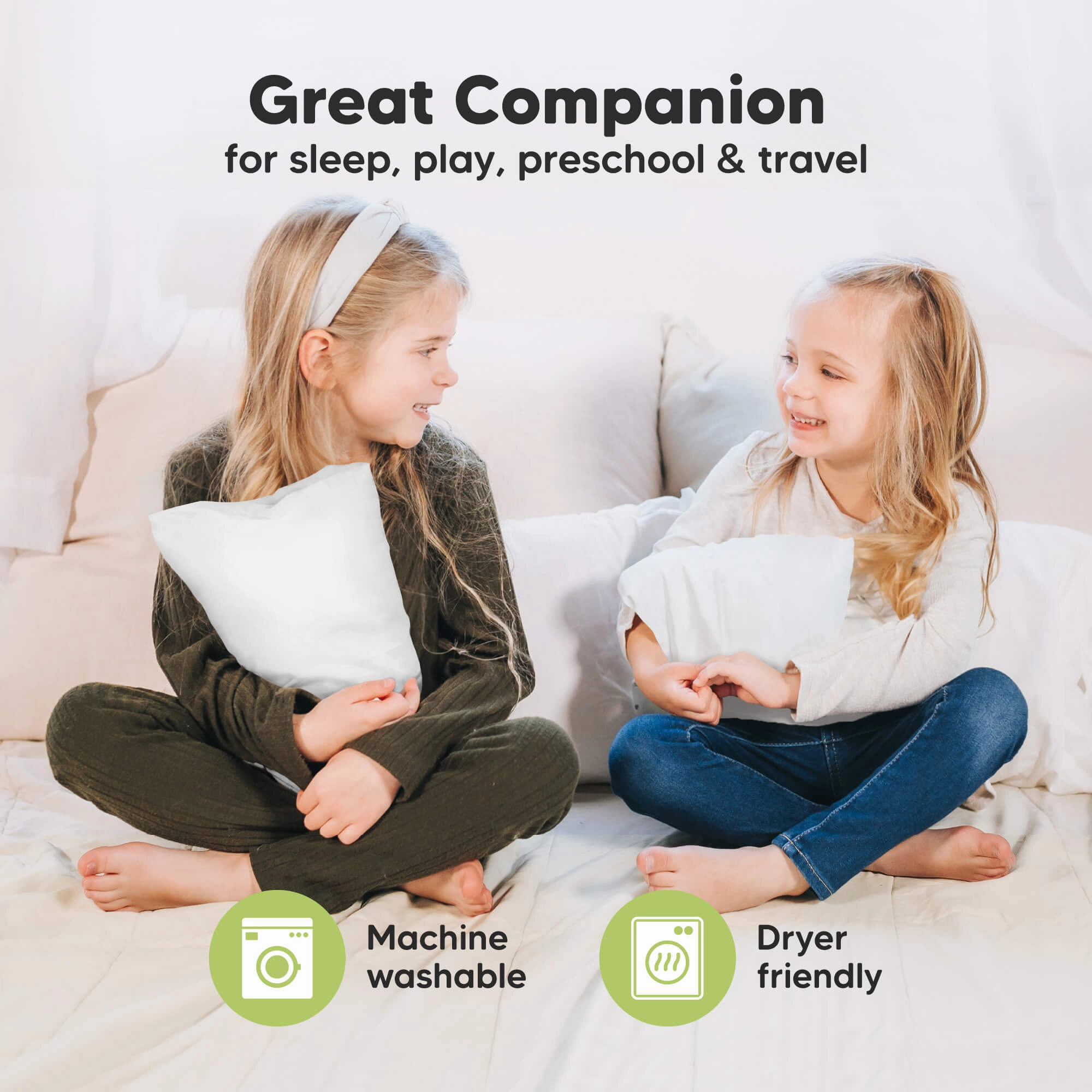Mini Toddler Pillow With Pillowcase (French Gray)
