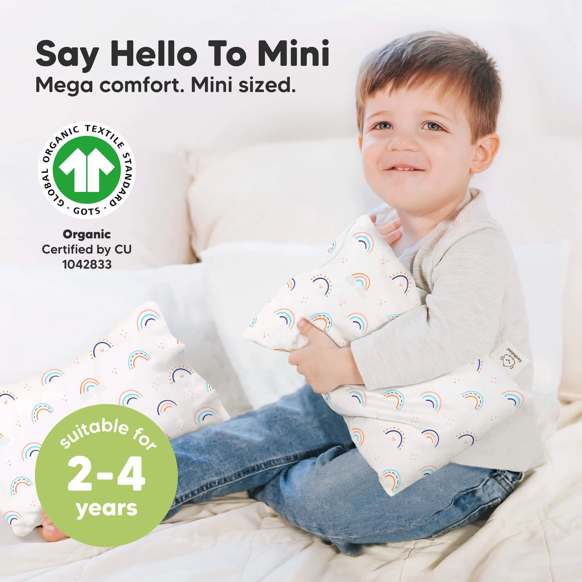 Mini Toddler Pillow With Pillowcase (Jolly Rainbow)