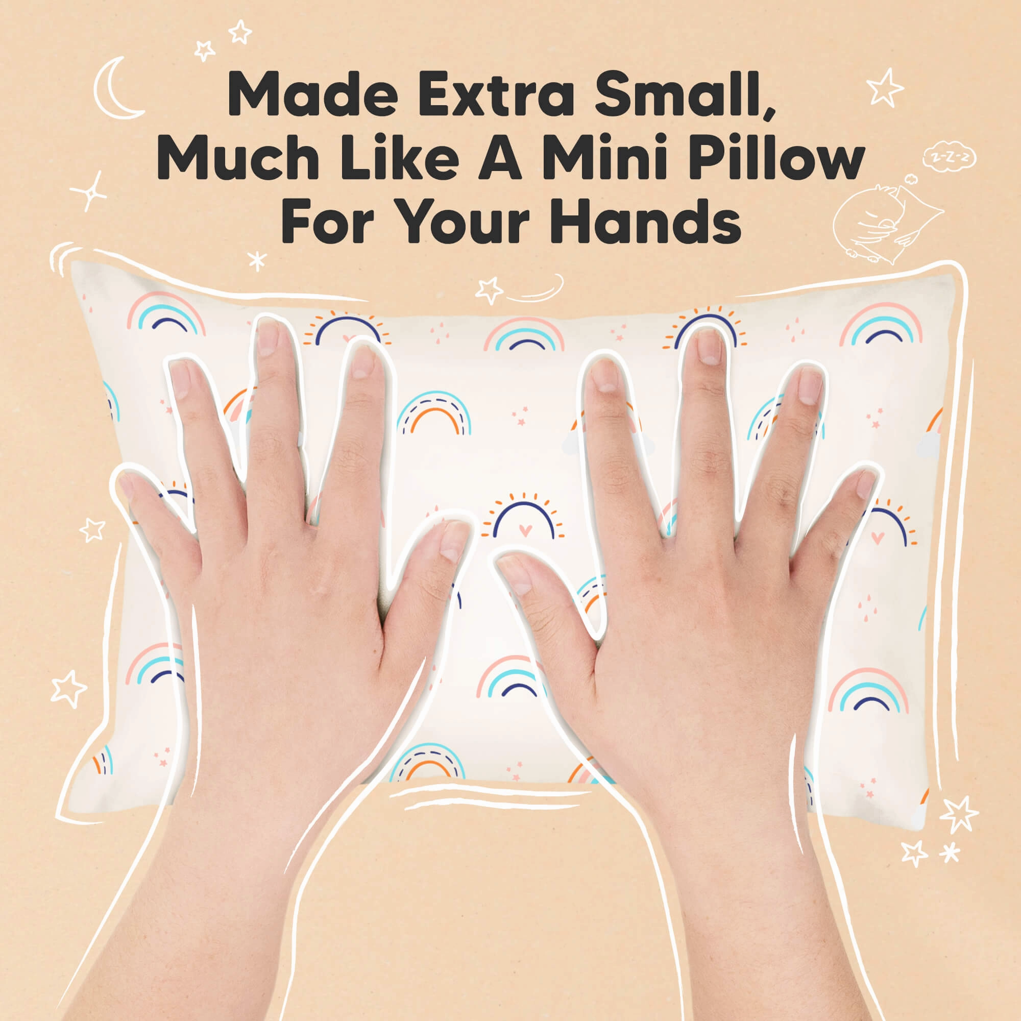 Mini Toddler Pillow With Pillowcase (Jolly Rainbow)